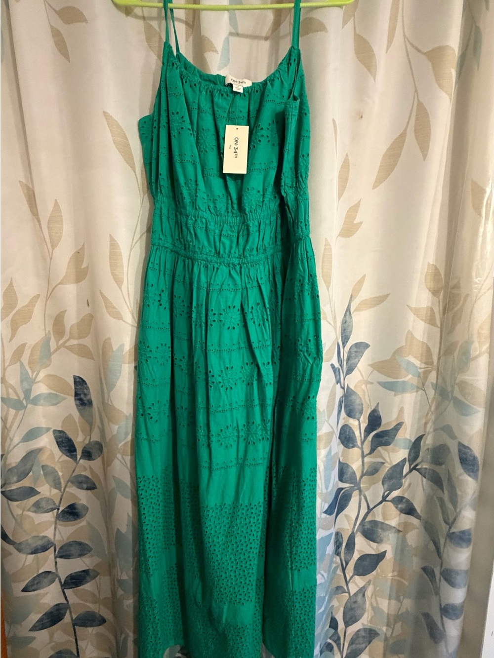 NWT ON 34th Plus Eyelet Embroidered Midi Dress – Scuba Green – 0X